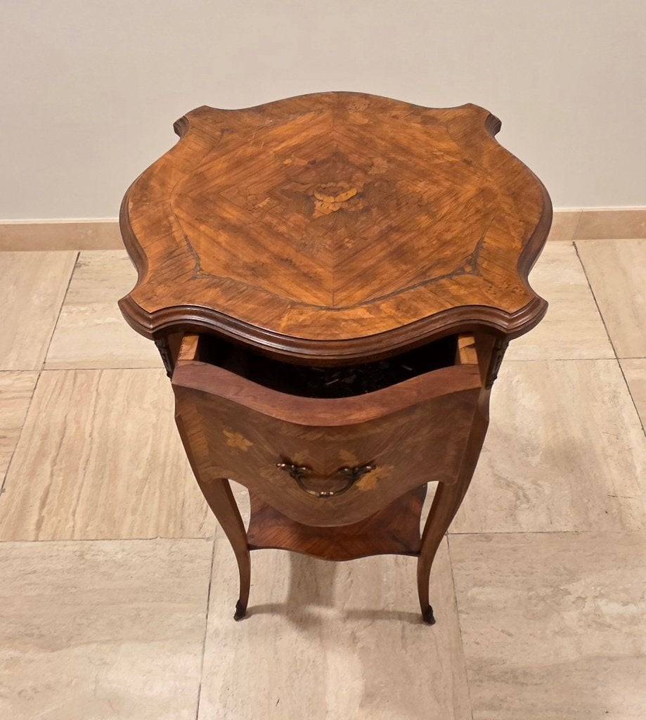 Bijzettafel in Marquetterie Louis XV stijl, Ophalen of Verzenden