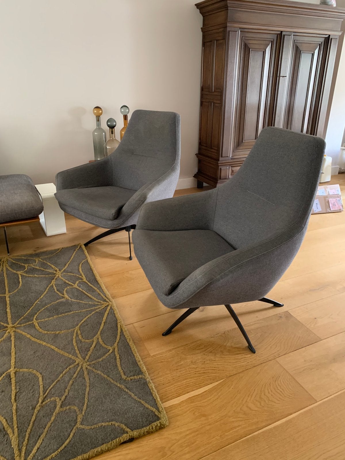 Eijerkamp fauteuils stof 2 x, draaifauteuils, Ophalen, Gebruikt, 75 tot 100 cm, Stof