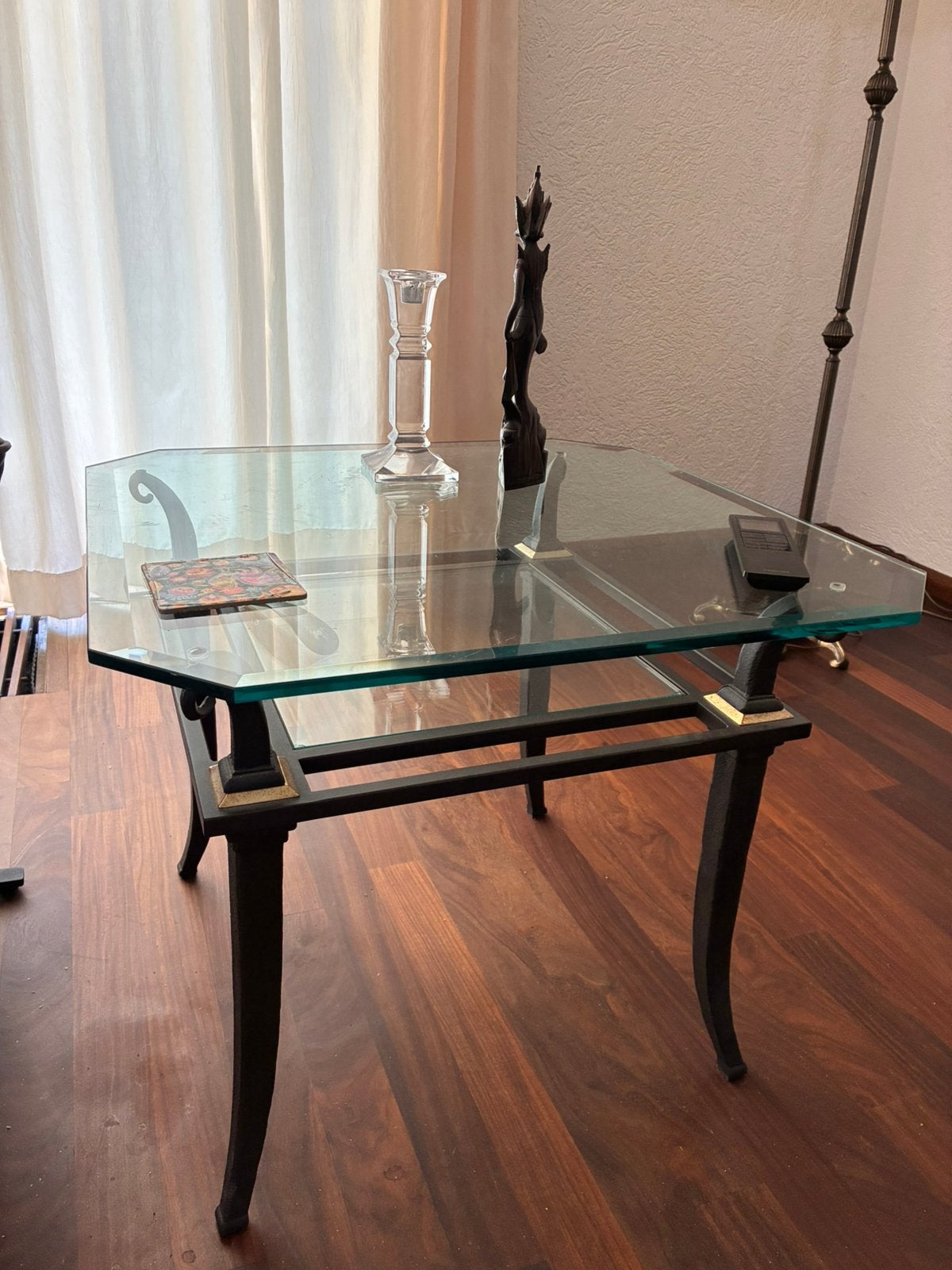 2 bijzettafels, Minder dan 55 cm, Rond, Glas, Ophalen