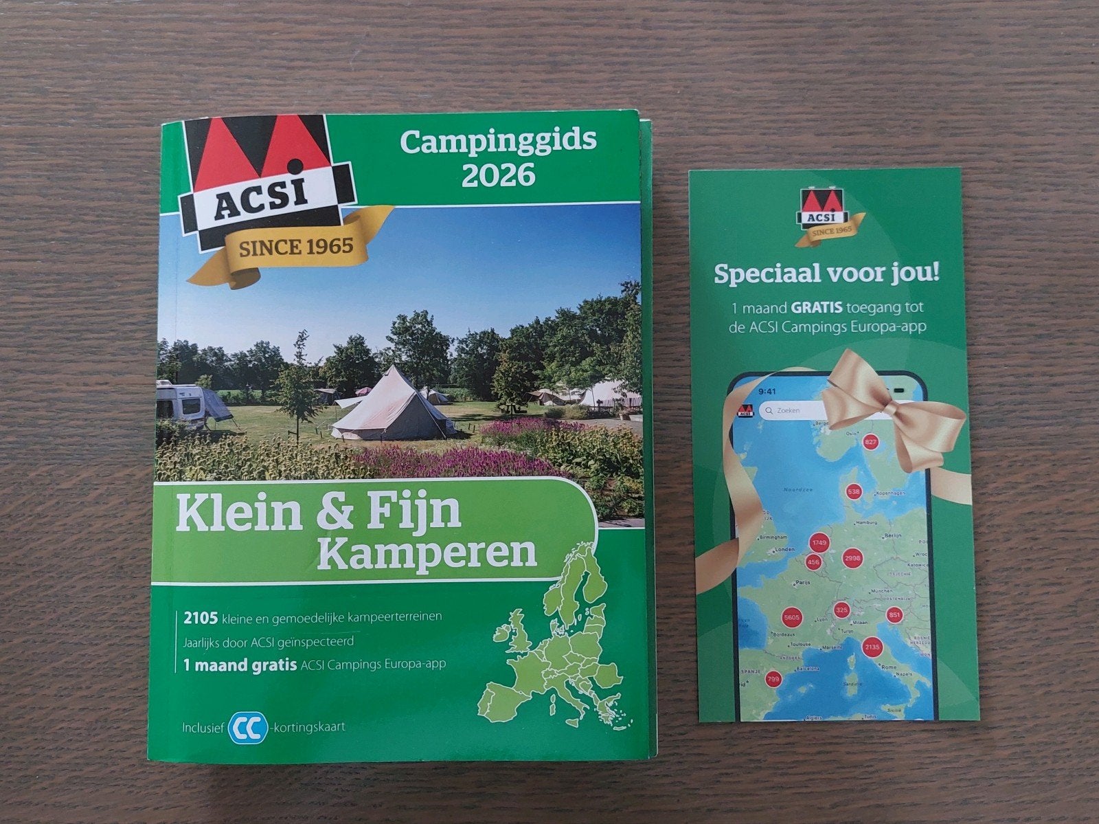 ACSI Campinggids Klein & Fijn 2026 met app code, Ophalen of Verzenden, Nieuw