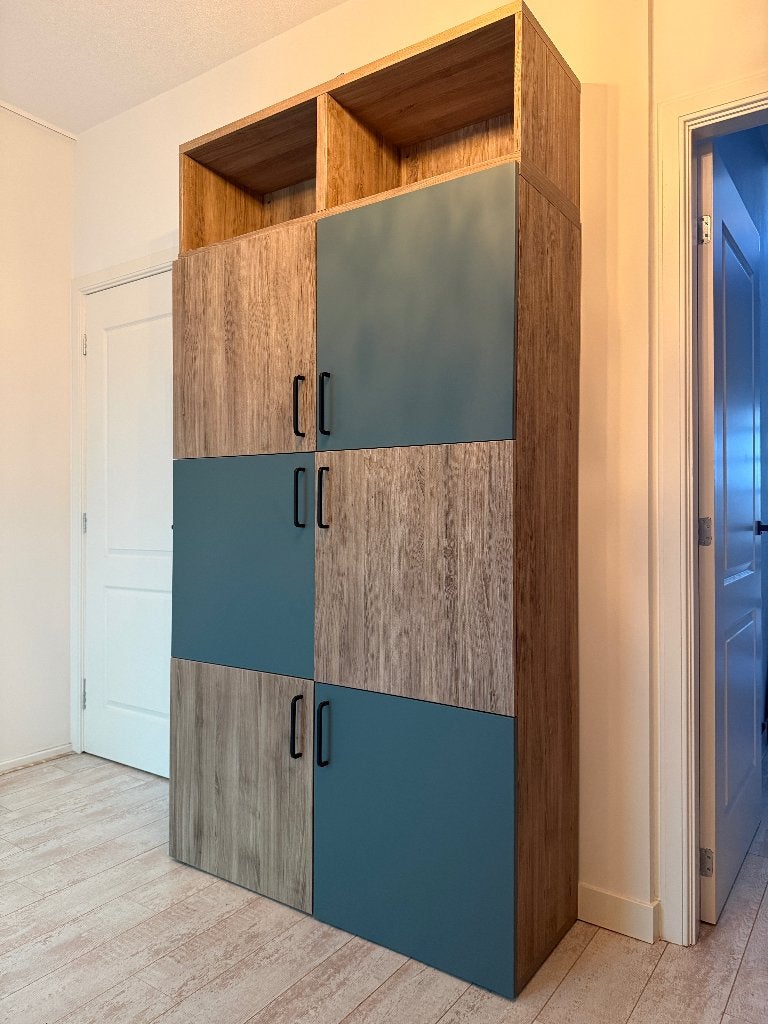 Grote kast met deuren & bovenkast – 120x232 cm, Ophalen, Zo goed als nieuw