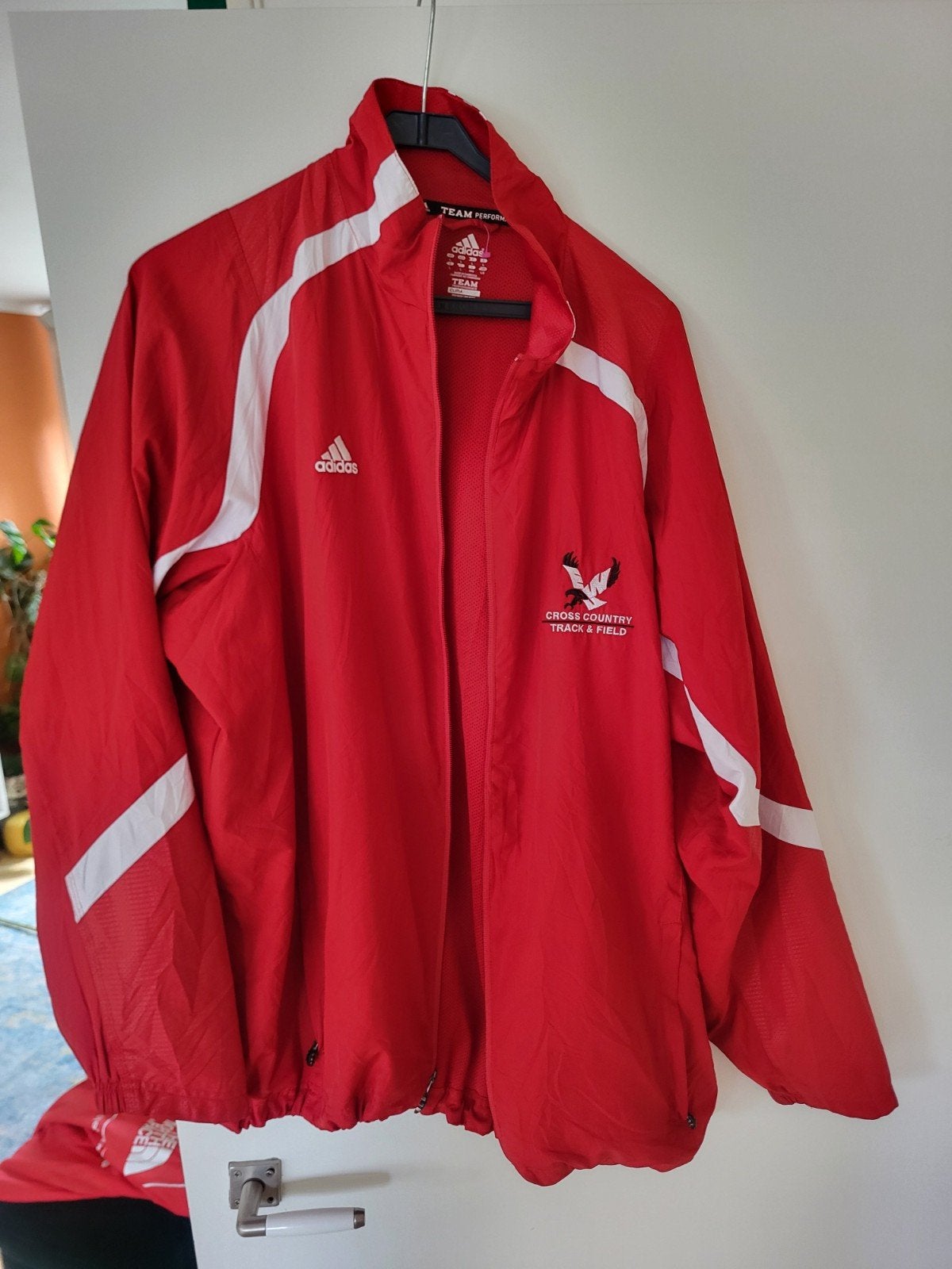 Vintage Adidas Team Performance Jack - Rood, Maat 52/54 (L), Ophalen of Verzenden, Adidas, Hardlopen of Fietsen