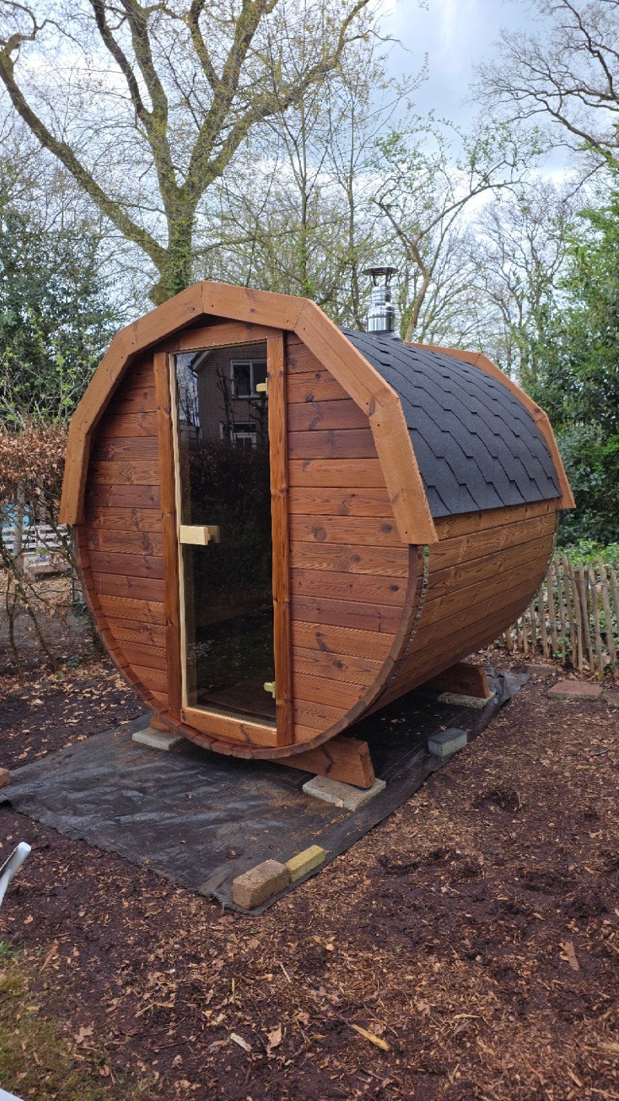 2M Barrel Sauna Gratis Levering en Plaatsing - 10% KORTING, Ophalen of Verzenden, Nieuw, Fins of Traditioneel, Complete sauna