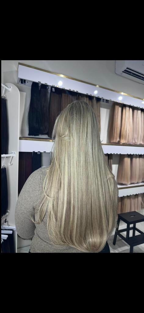 Zgan Extensions 55 cm humano hair, Verzenden, Zo goed als nieuw, Pruik of Haarverlenging