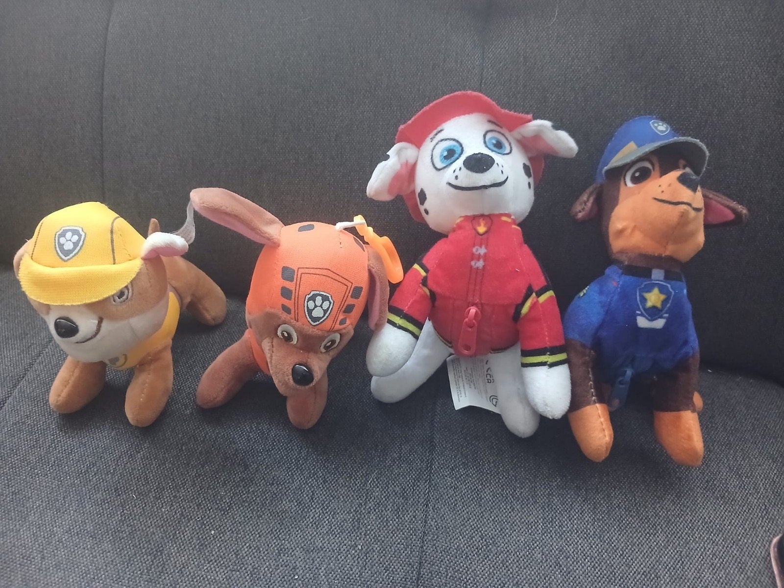 4 Paw Patrol Knuffel sleutelhangers, Overige merken, Zo goed als nieuw, Meerkleurig, Klein (minder dan 20 cm)