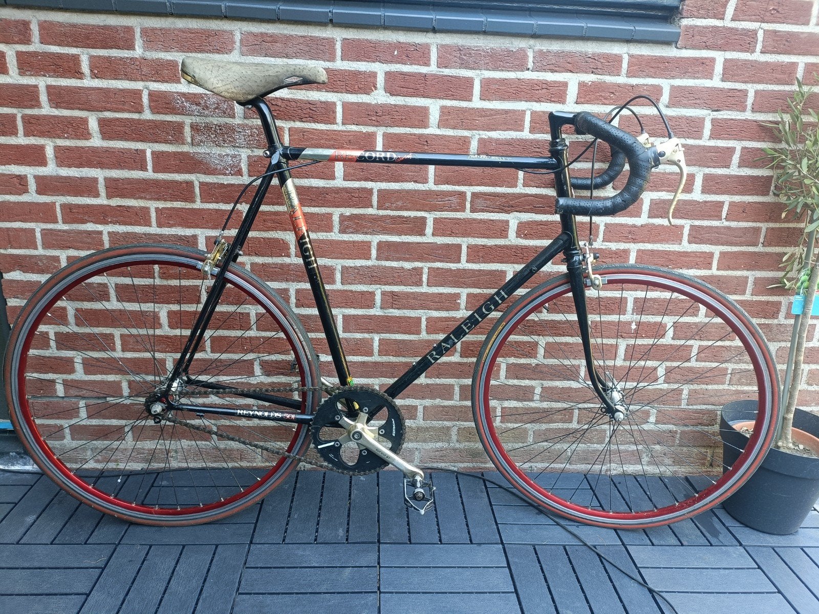 Prachtige Raleigh Record single speed, Fietsen en Brommers, Fietsen | Racefietsen, 57 tot 61 cm, Ophalen, Overige merken, 10 tot 15 versnellingen
