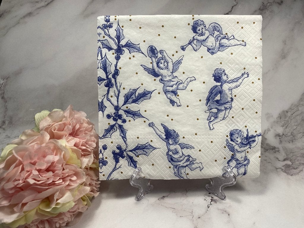 Delfts blauw engel knutsel servetten decoupage nr 706, Ophalen of Verzenden, Nieuw