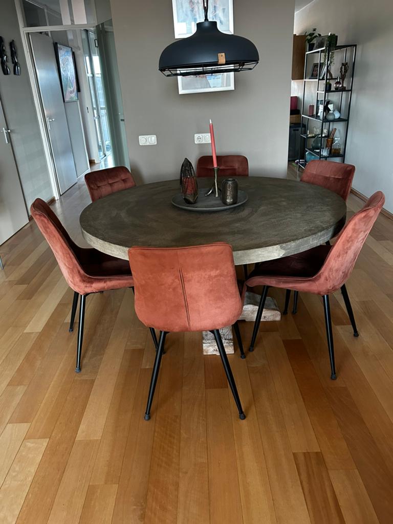 Eetkamer tafel met 6 stoelen, Ophalen, Gebruikt, Rond, Landelijk