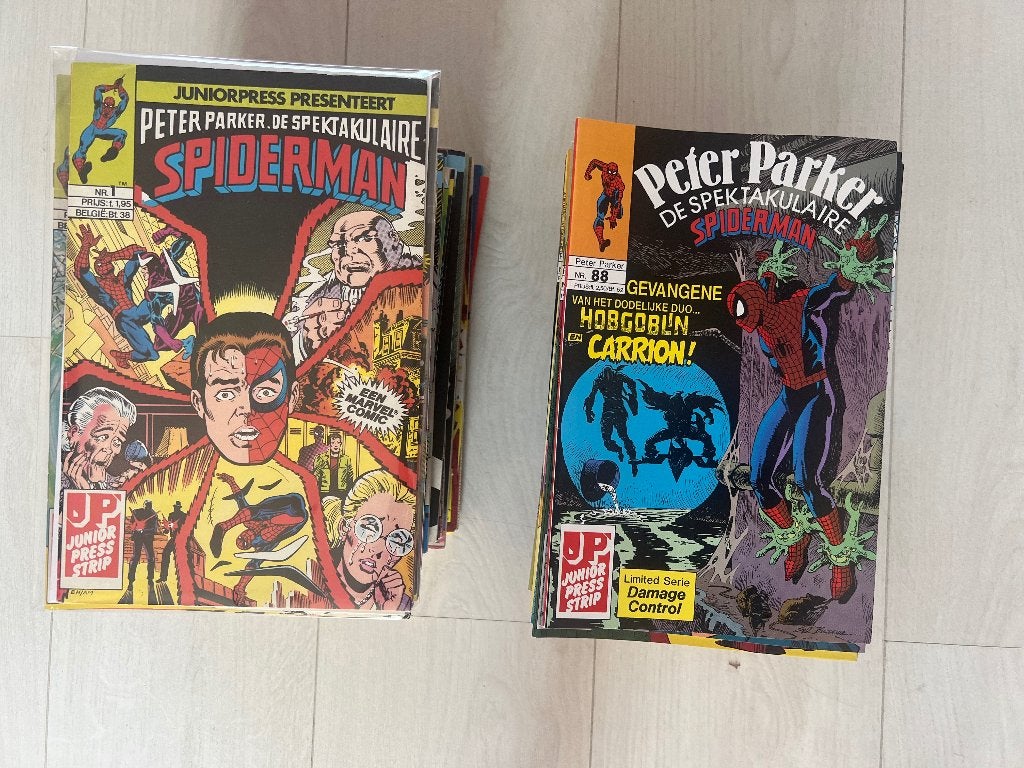 Peter Parker (Spectaculaire Spiderman) serie 1 t/m 150., Boeken, Strips | Comics, Zo goed als nieuw, Complete serie of reeks, Europa