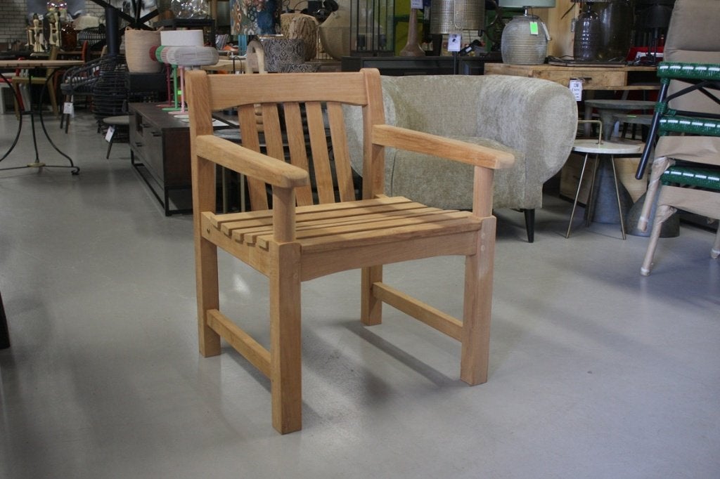 Houten tuinstoelen teakhout armleuning parkchair terras 18x, Ophalen, Nieuw