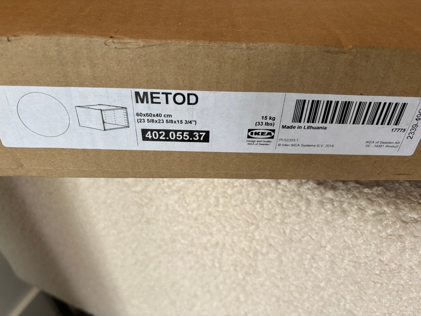 Metod 60x60x40 bovenkast nieuw, Huis en Inrichting, Keuken | Keukenelementen, Ophalen, Wit, Nieuw, 50 tot 100 cm