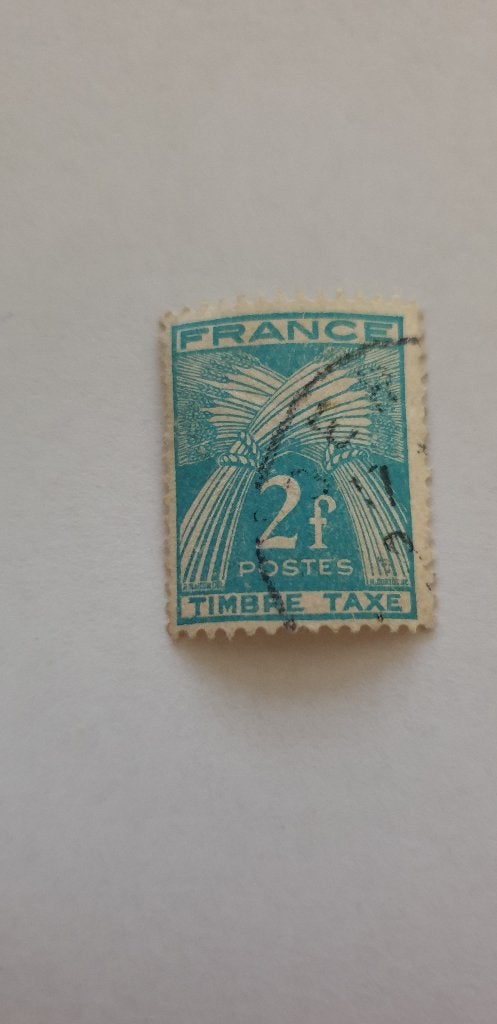 7018 frankrijk belastingzegel 2f 1946, Postzegels en Munten, Verzenden