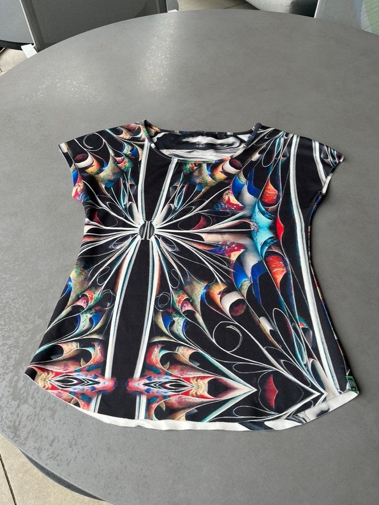 Lizzy & Coco top, 2 kanten draagbaar, maat M/L, Kleding | Dames, Maat 38/40 (M), Korte mouw, Meerkleurig, Verzenden