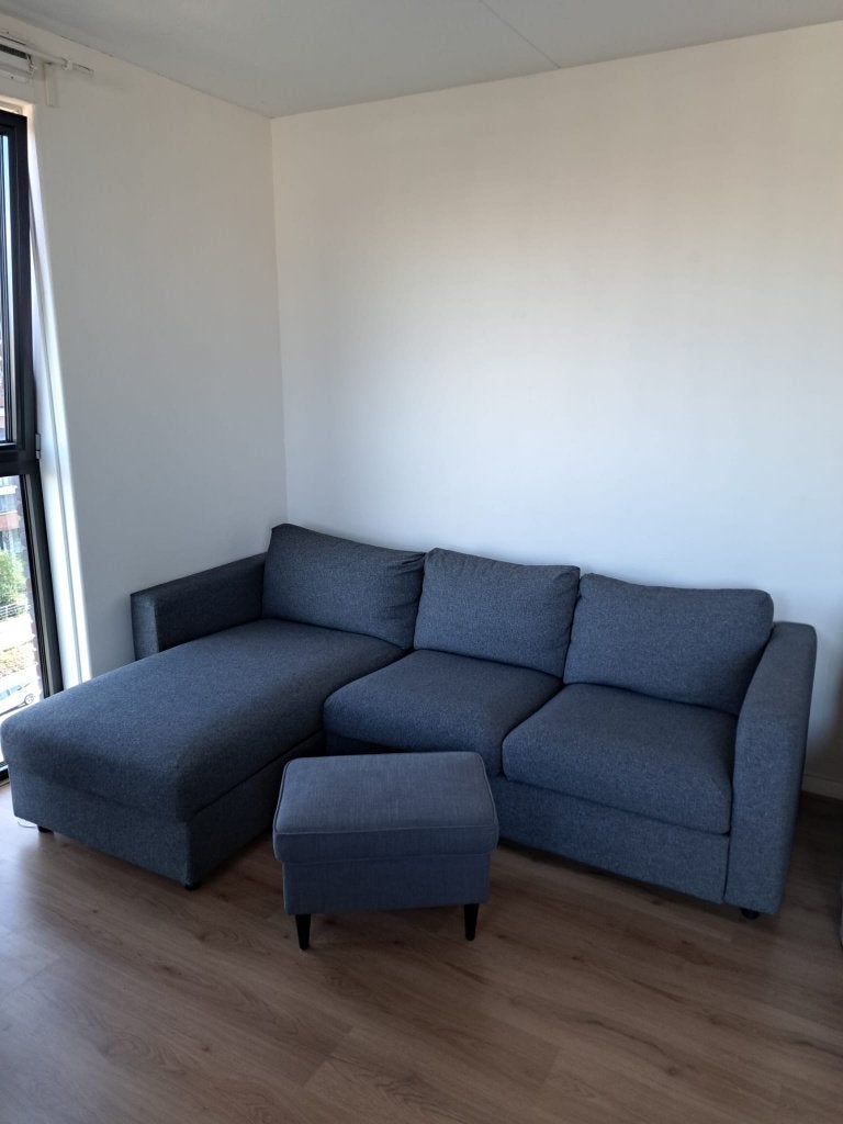 IKEA VIMLE 3-zitsbank + chaise longue – Gunnared middengrijs, Ophalen, 250 tot 300 cm, Gebruikt, Driepersoons