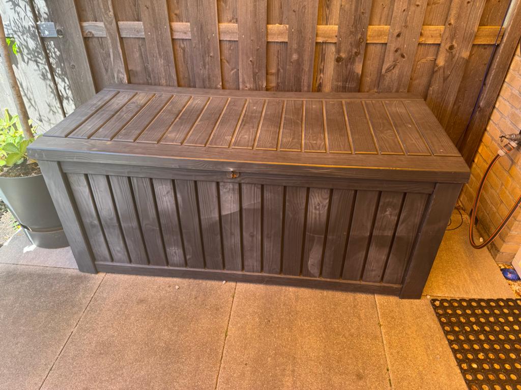 Waterdichte kussenbox voor tuinkussens (154x72x63cm), Ophalen, Gebruikt