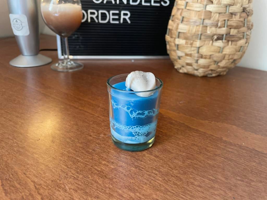 Kaars “sea shell” by keflé candles, Overige materialen, Blauw, Nieuw, Ophalen of Verzenden