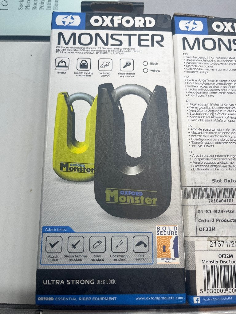Remschijfslot Oxford Monster OF32M, Ophalen, Nieuw, Overige typen, Overige merken