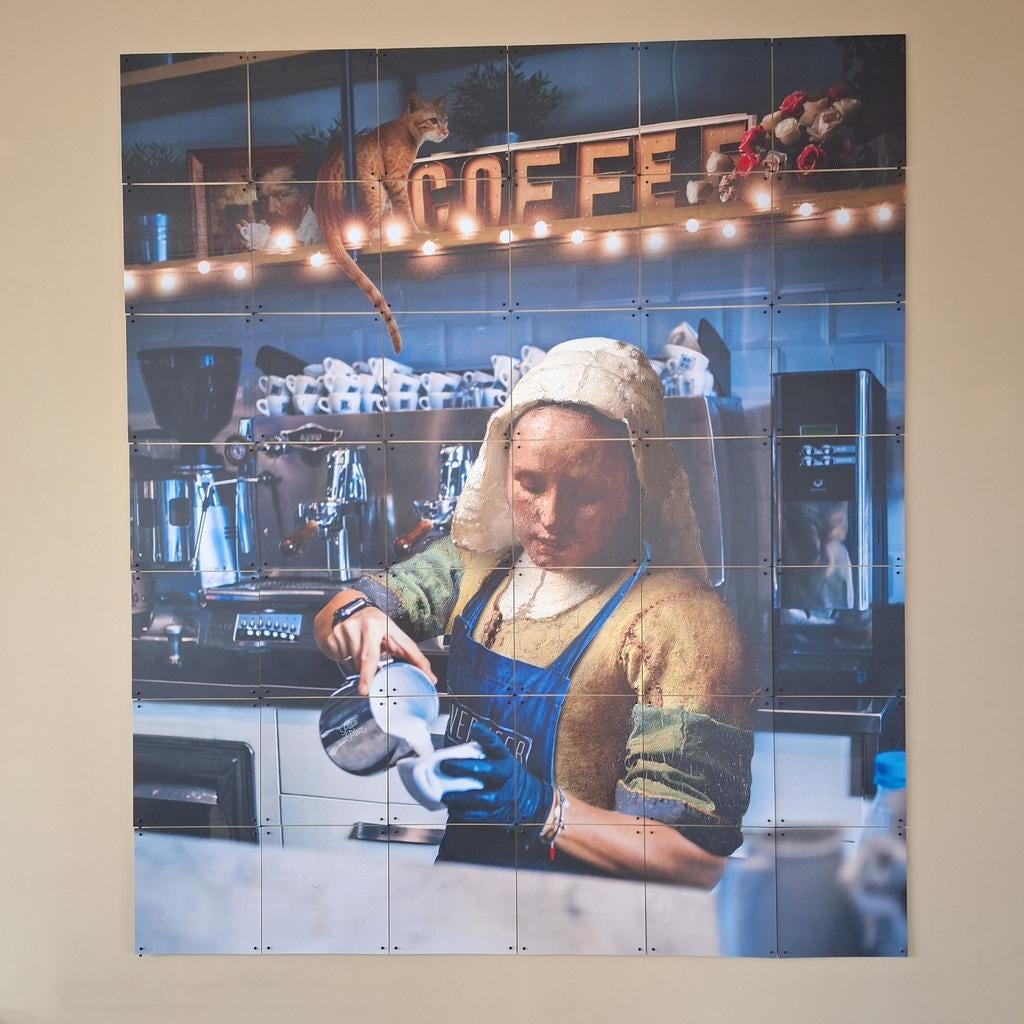IXXI Melkmeisje Barista, 140x120, NU VOOR 50 EURO, Ophalen of Verzenden, Nieuw, Schilderij