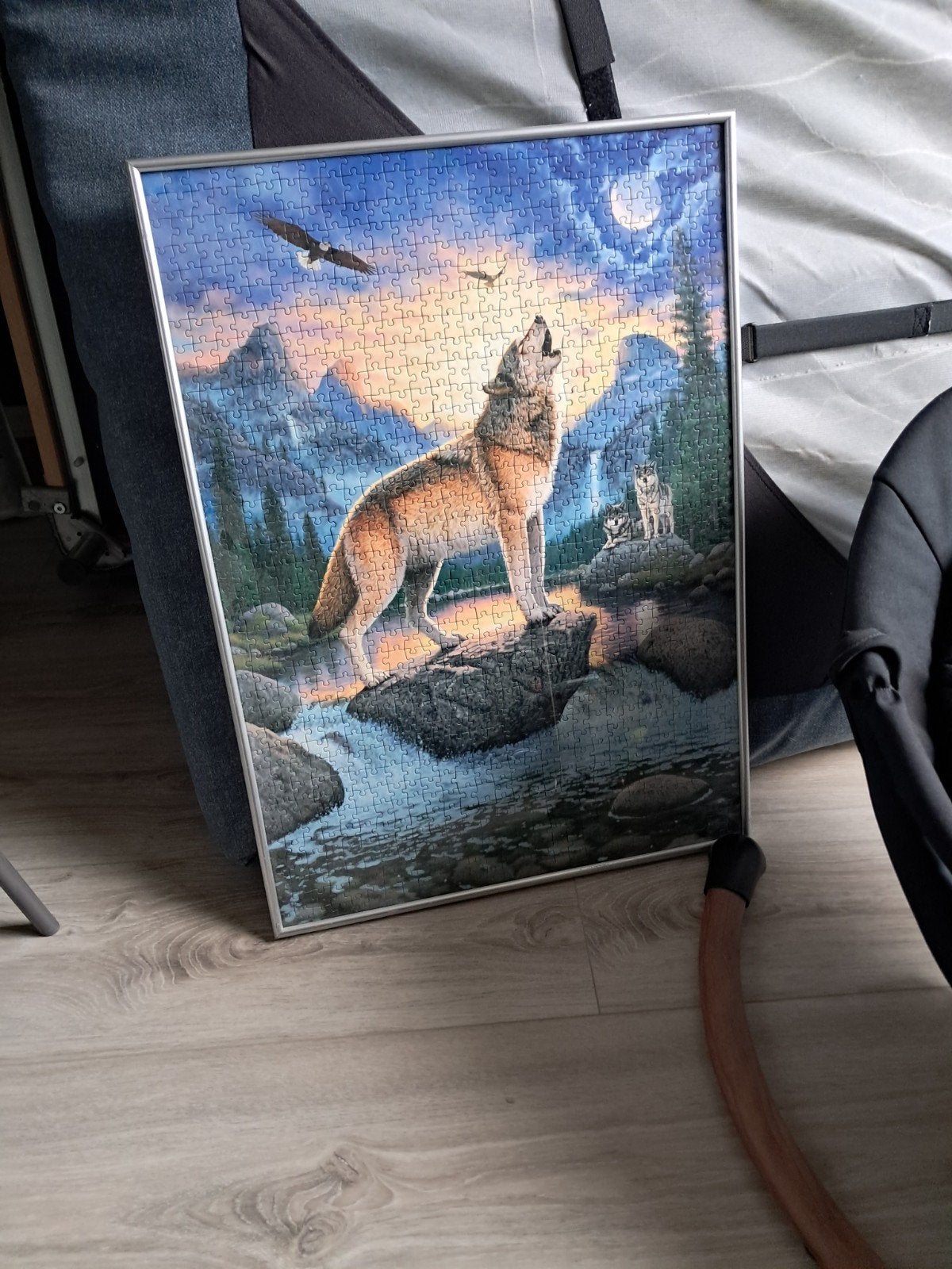 Ingelijste legpuzzel met wolven, Ophalen, 500 t/m 1500 stukjes, Zo goed als nieuw, Legpuzzel