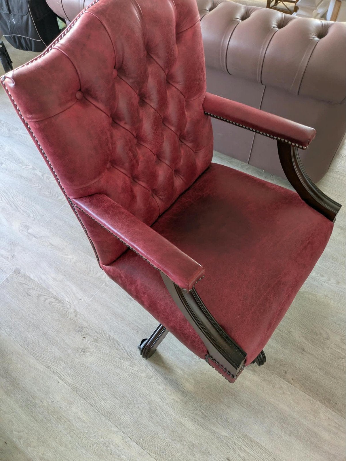 Chesterfield bureaustoel Gainsborough, Huis en Inrichting, Ophalen, Gebruikt, Rood, Bureaustoel