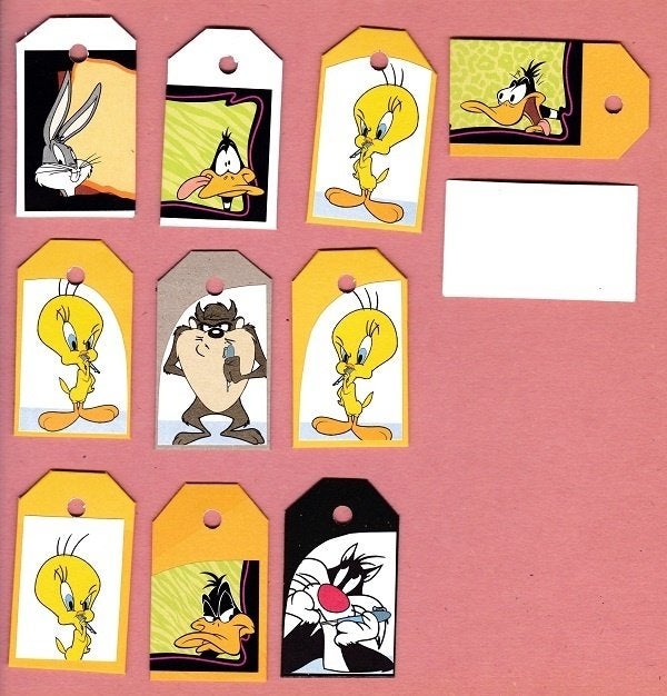 0305) looney tunes labeltjes, Ophalen of Verzenden, Looney Tunes, Zo goed als nieuw, Overige typen