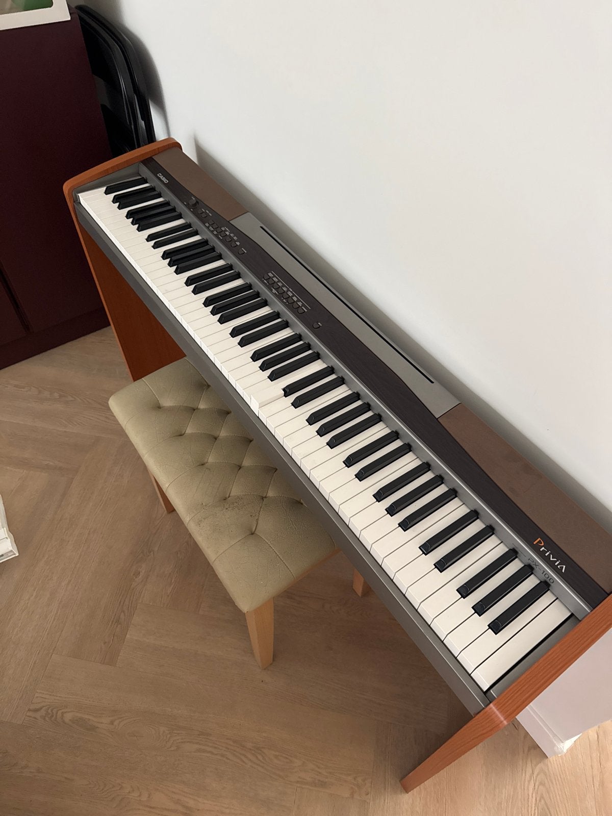 Casio Privia PX-100 Digitale Piano met Krukje, Ophalen, Gebruikt, Bruin, Digitaal