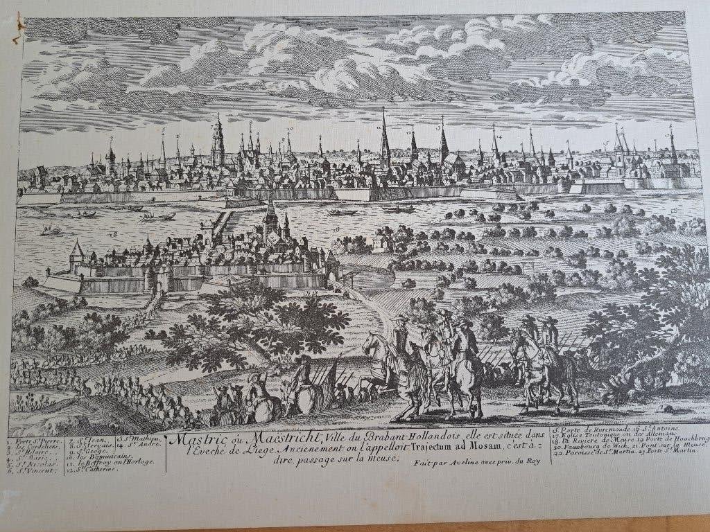 8 gravures van Maastricht ca 1575 - 1740, Ophalen of Verzenden, 25 cm, 33 cm, Gravure
