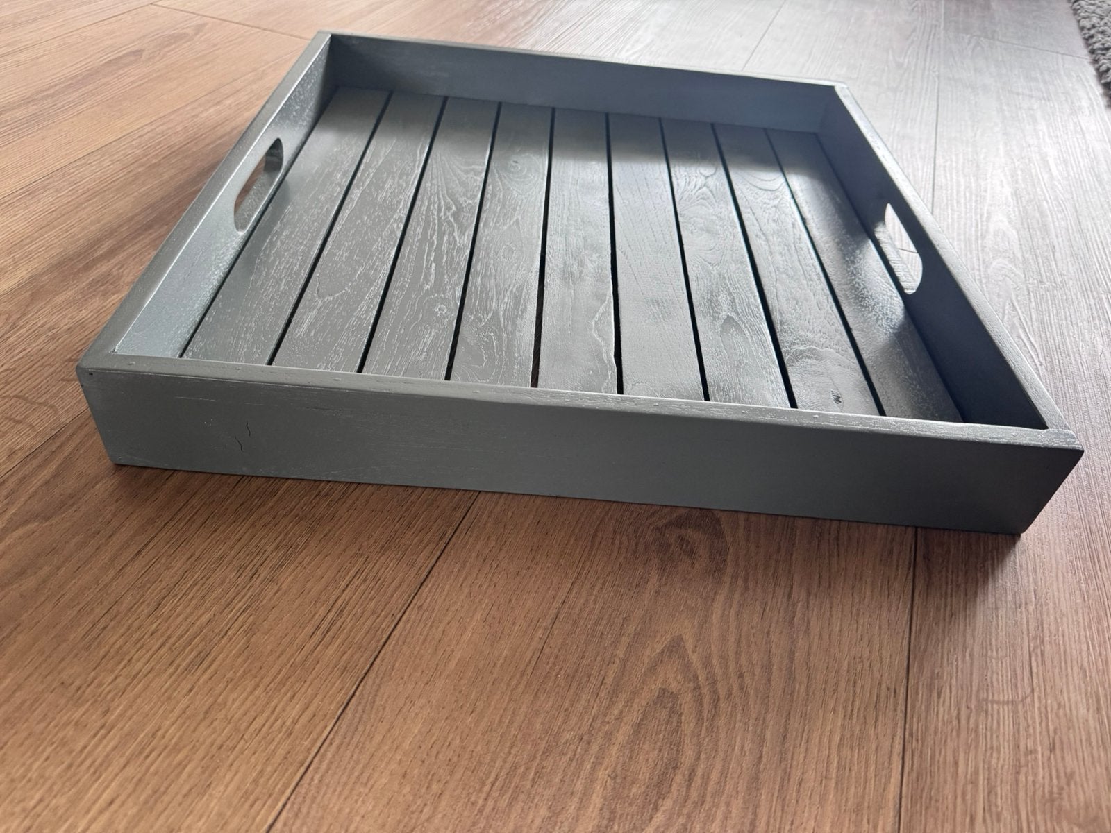 Stijlvol Houten Dienblad - Grijs - 50x50 cm, Huis en Inrichting, Woonaccessoires | Dienbladen, Ophalen, Nieuw, Vierkant, Hout