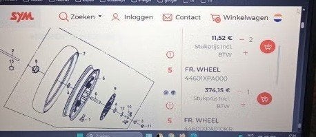 voorwiel sym symphony st, Ophalen, Zo goed als nieuw, Benzine, Overige modellen