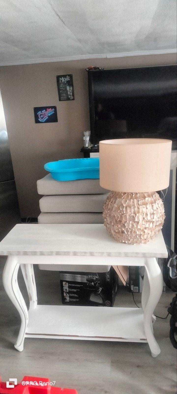 Sidetable goud wit, Ophalen of Verzenden, 25 tot 50 cm, Rechthoekig, 100 tot 150 cm