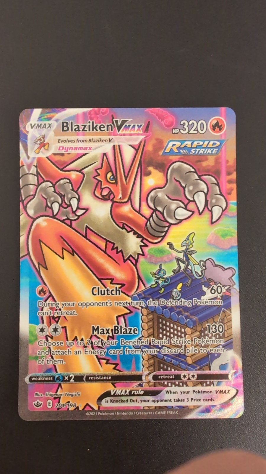 Blaziken VMAX (CRE 201), Ophalen of Verzenden, Zo goed als nieuw
