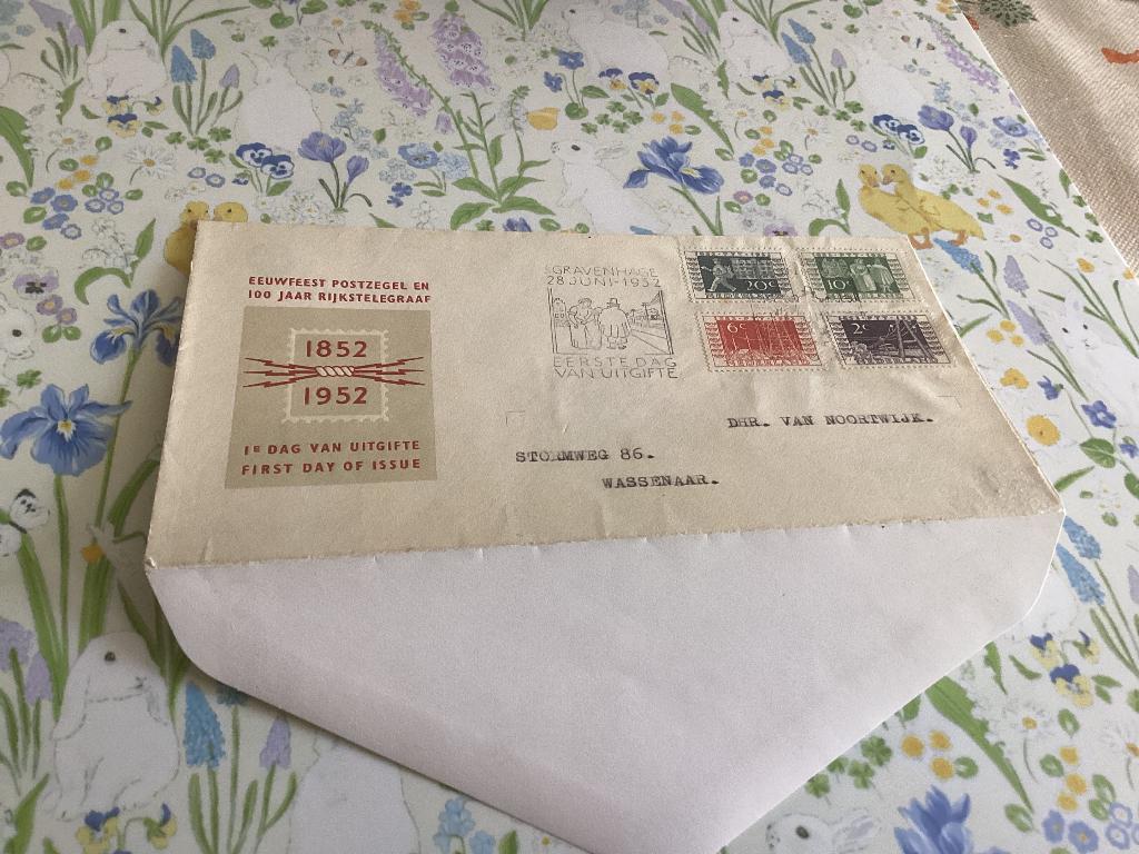 No847 E10 gelopen Wassenaar op enveloppe geplakt Heb van, Postzegels en Munten, Postzegels | Eerstedagenveloppen, Ophalen, Beschreven