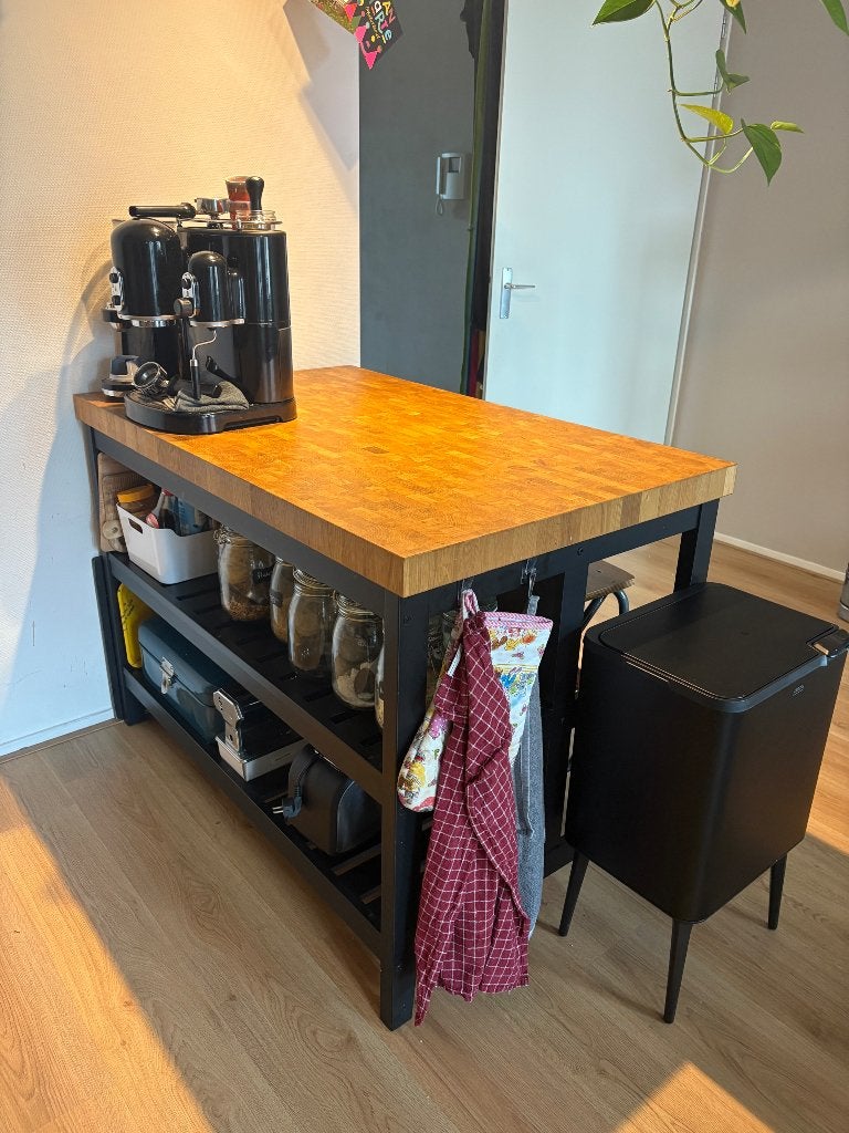 IKEA Vadholma keukeneiland, Huis en Inrichting, Ophalen, 100 tot 150 cm, 75 cm of meer, Zwart