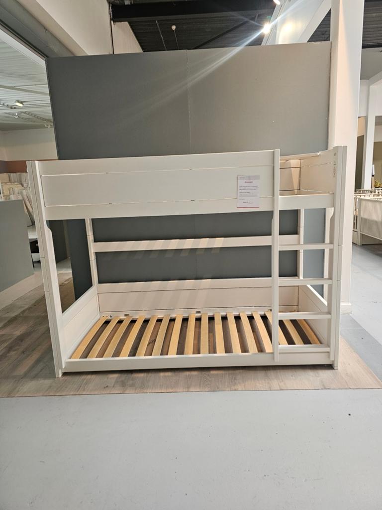 Lifetime laagstapelbed wit, Huis en Inrichting, Slaapkamer | Stapelbedden en Hoogslapers, Ophalen, 90 cm, Tweepersoons, Zo goed als nieuw