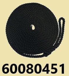 60080451 Zwart meertouw met paaloog Ø 8mm x 450 cm € 7,95, Ophalen of Verzenden, Nieuw, Lijn of Blok