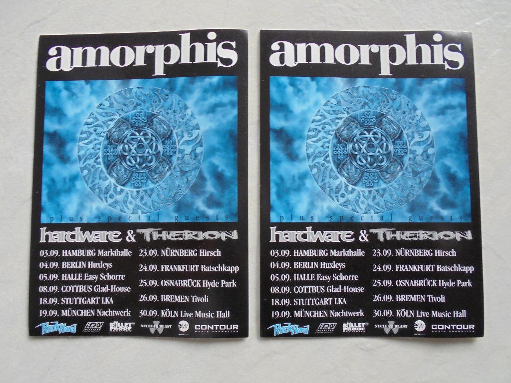 AMORPHIS/ THERION tour 1996 stickers, Ophalen of Verzenden, Nieuw, Overige typen