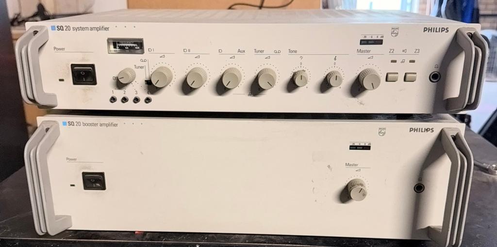 Philips SQ 20 Systeem- en Boosterversterker Set, Overige merken, Ophalen of Verzenden, 120 watt of meer, Gebruikt