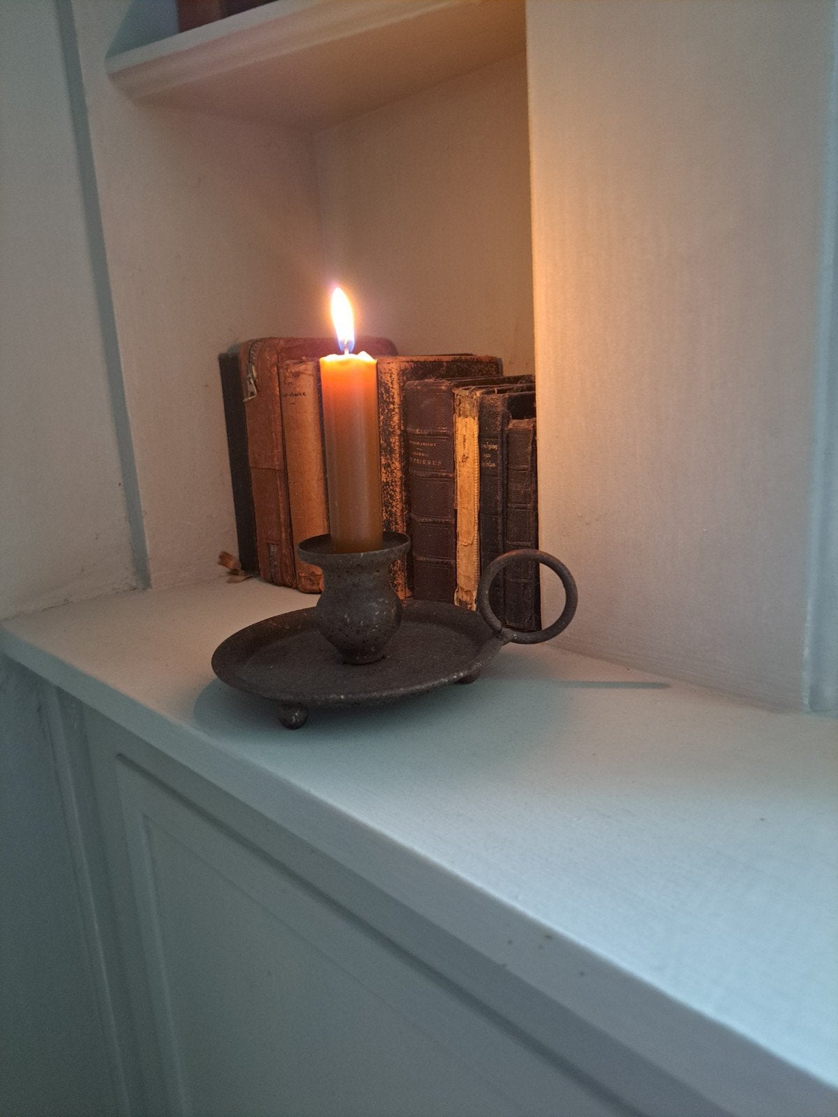 Kandelaar sober,landelijk,nieuw, Bruin, Nieuw, Ophalen of Verzenden, X