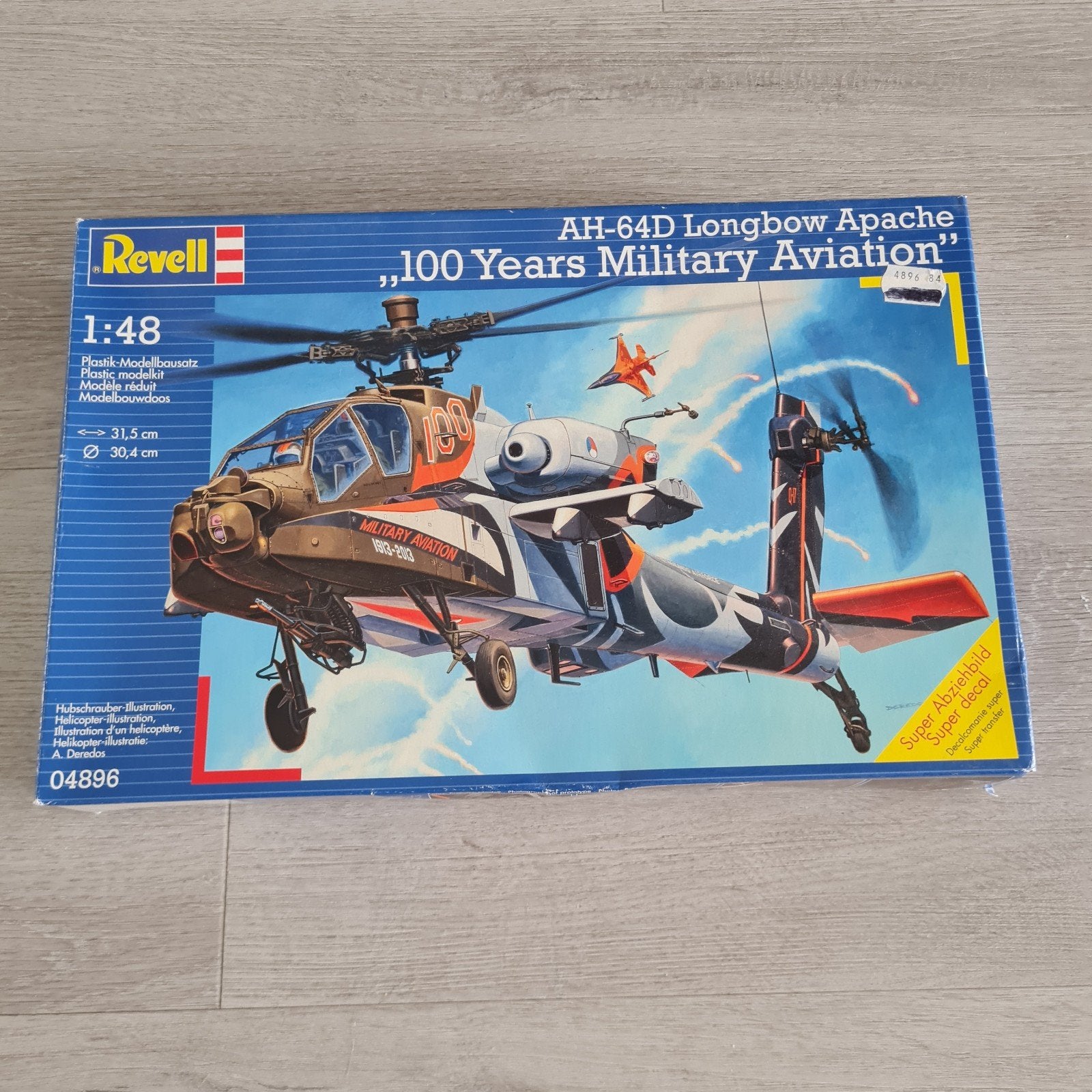 Revell 04896 KLU AH-64D Apache "100years militairy aviation", Hobby en Vrije tijd, 1:72 tot 1:144, Nieuw, Ophalen of Verzenden