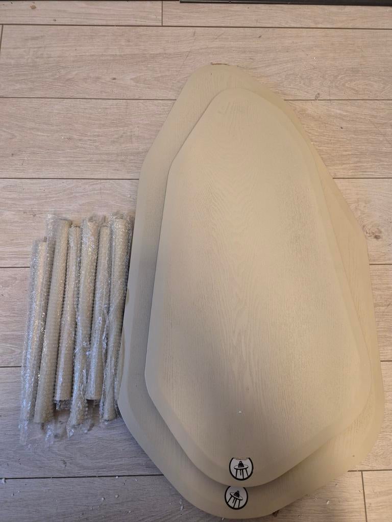 Woood Davina Bijzettafels Beige 40x90x50cm, 50 tot 100 cm, -, -, Zo goed als nieuw