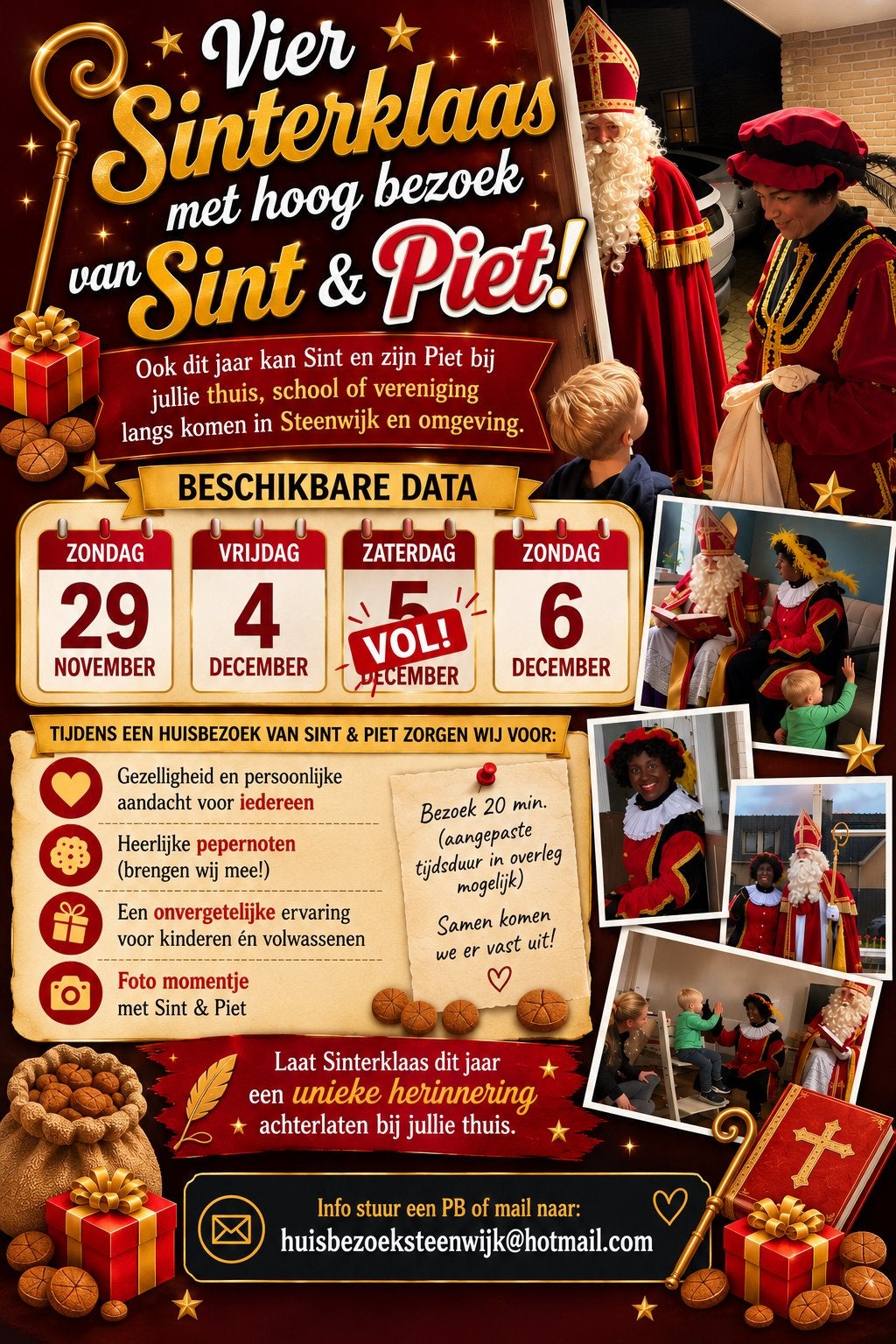 Sinterklaas & Piet huisbezoek | Steenwijk e.o, Diversen, Ophalen
