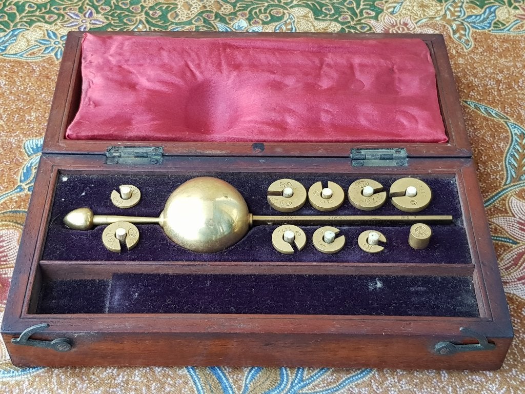 Mooie antieke Sikes London hydrometer uit Engeland in kistje, Ophalen of Verzenden