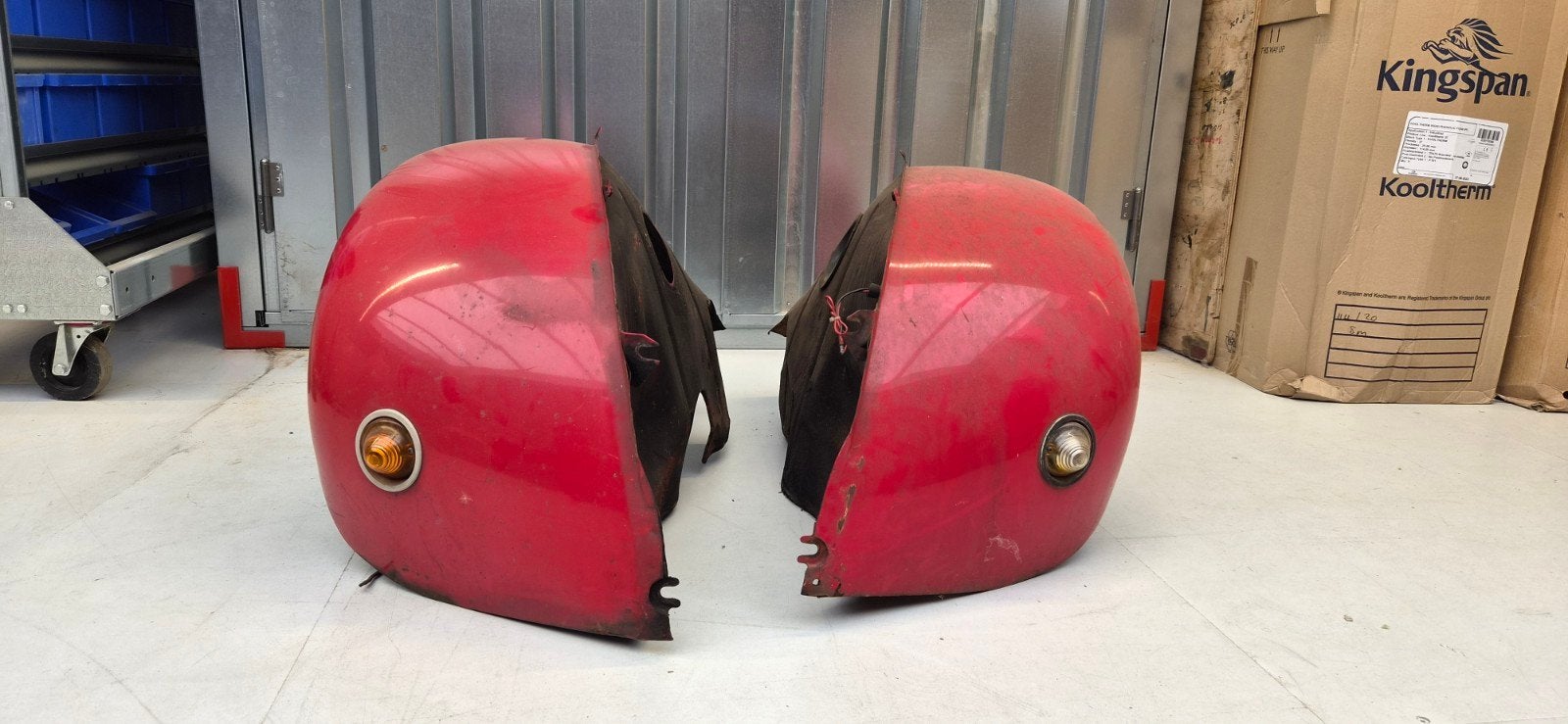 Spatbordenset rood voor Citroën 2CV met richtingaanwijzers, Ophalen, Gebruikt, Citroën, Voor