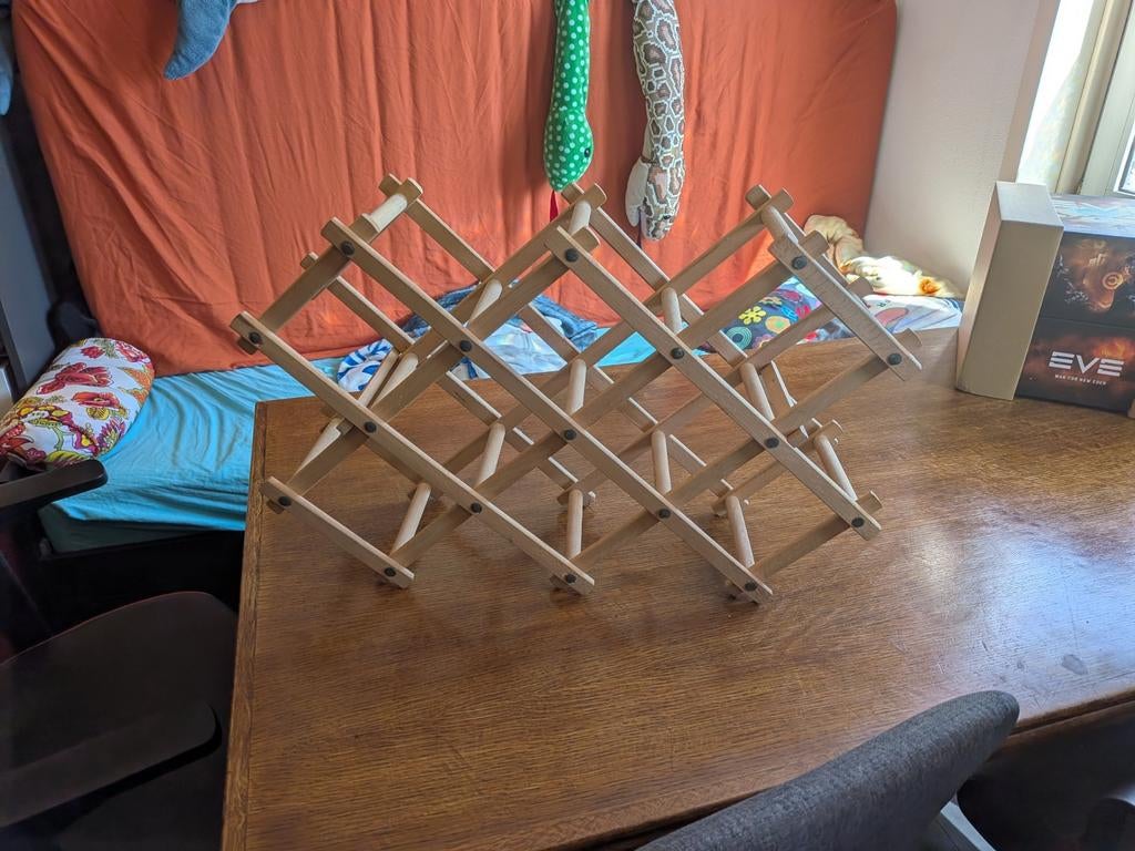 Wijnrek Hout, Ophalen, 5 tot 15 flessen, Zo goed als nieuw, Minder dan 50 cm