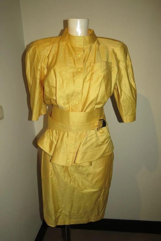 Thierry Mugler 3 delig vintage pak blouse top rok FR 38