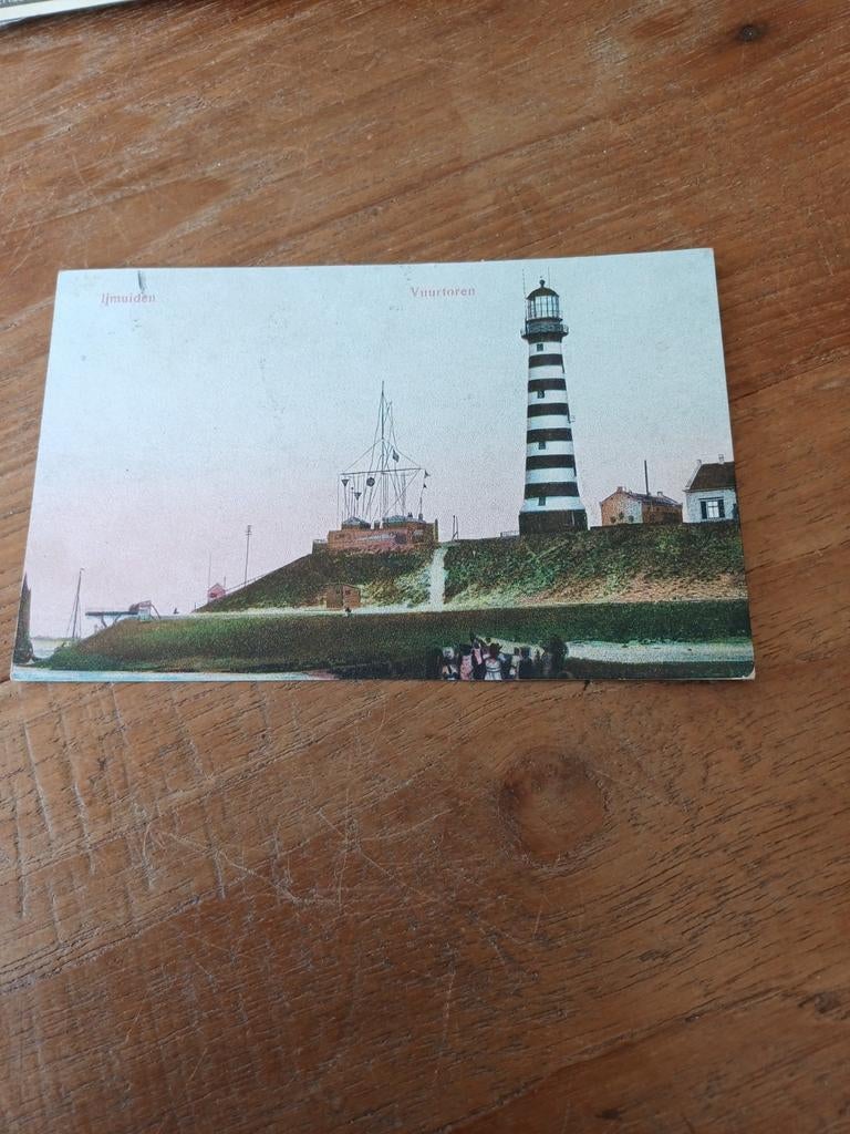 Ansichtkaart IJmuiden vuurtoren 1908, Ophalen of Verzenden, Voor 1920, Noord-Holland