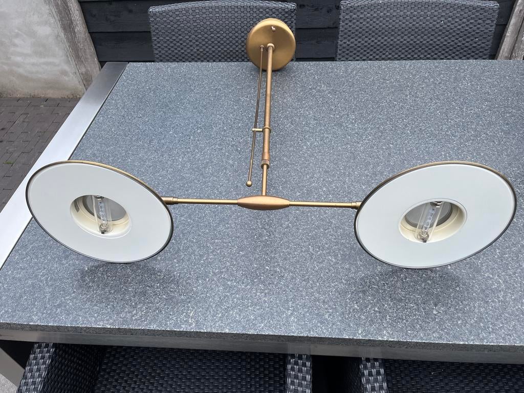 Verstelbare steinhauer Hanglamp Brons  -  en Functioneel, Huis en Inrichting, Ophalen of Verzenden, Gebruikt, Metaal, 50 tot 75 cm