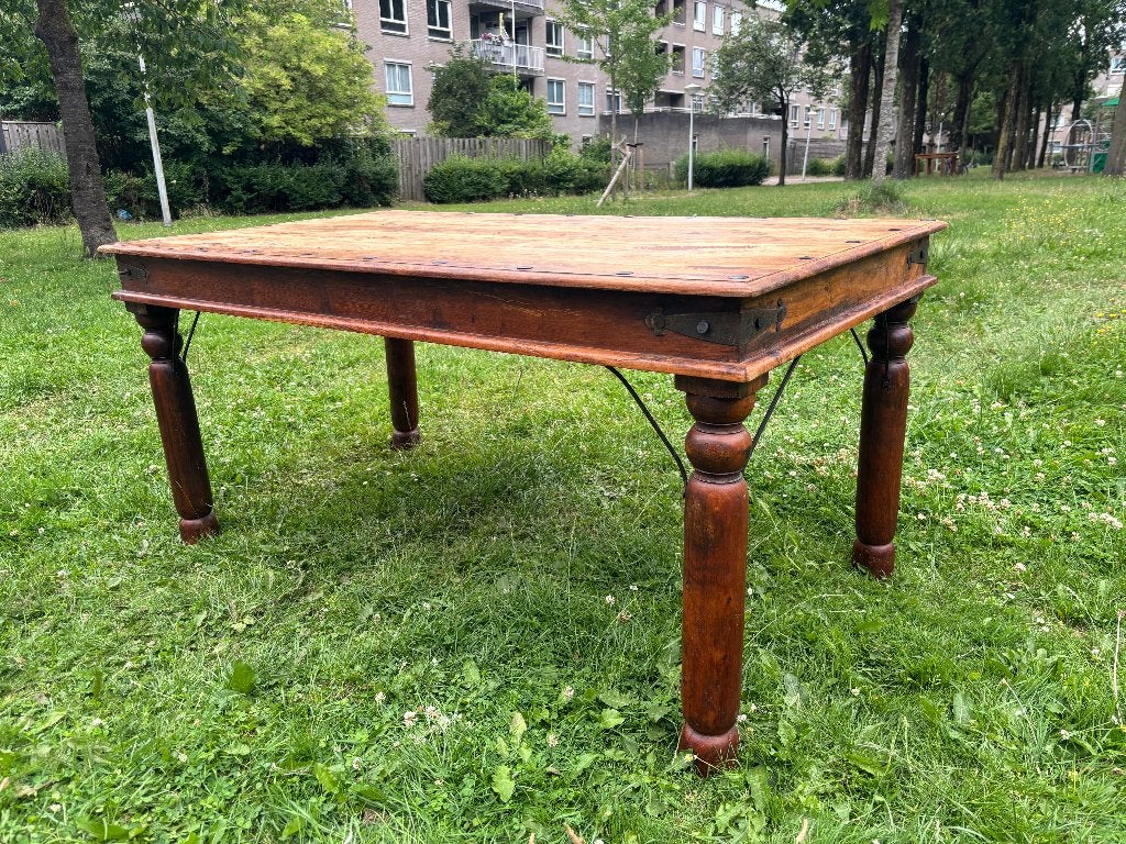 Robuuste Franse Houten Eettafel 165x90x78, Ophalen, Gebruikt, Frans, Eikenhout