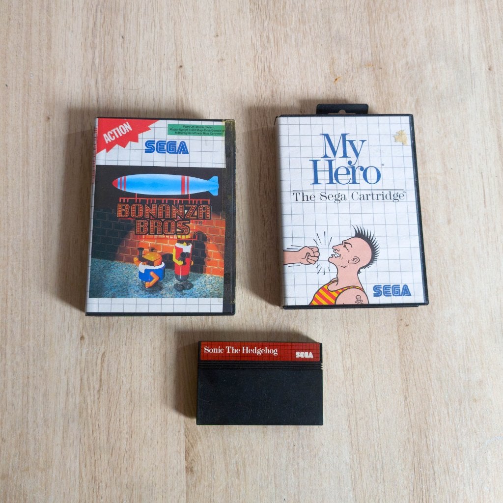 Bonanza Bros, My Hero, Sonic - Sega Master System, Spelcomputers en Games, Gebruikt, Vechten, 2 spelers, Ophalen of Verzenden