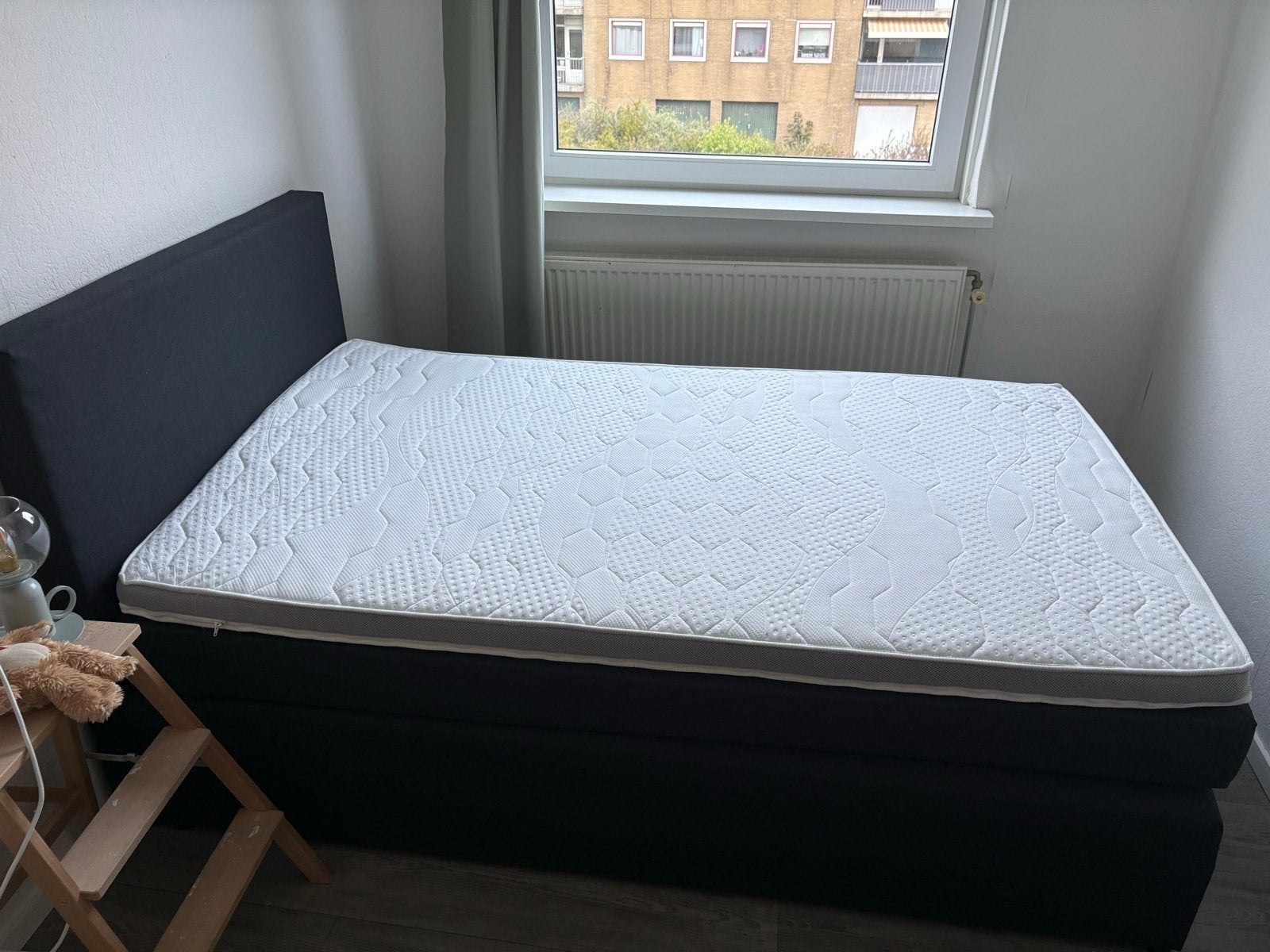 Twijfelaar Boxspring 120x200, Ophalen, Zwart, Zo goed als nieuw, Twijfelaar